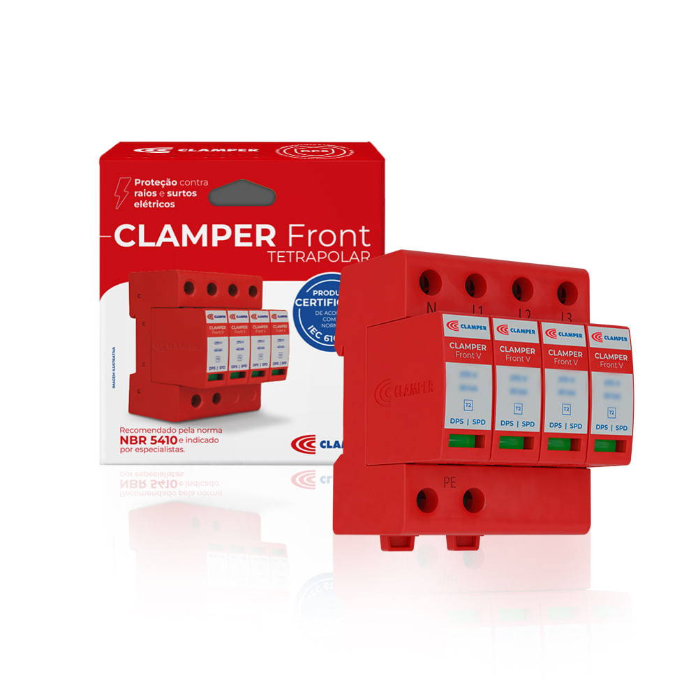 DPS CLAMPER FRONT V TETRAPOLAR 275V 20KA 4+0 / CI CLASSE II DPS CLAMPER FRONT V TETRAPOLAR 275V 20KA 4+0 / CI CLASSE II