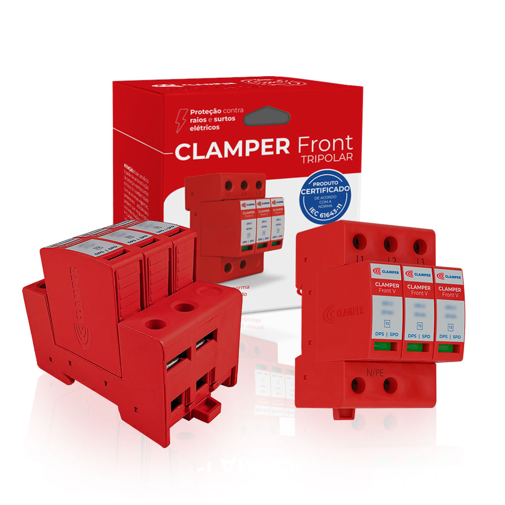 DPS CLAMPER Front V Tripolar 275V 45kA 3+0 Classe II